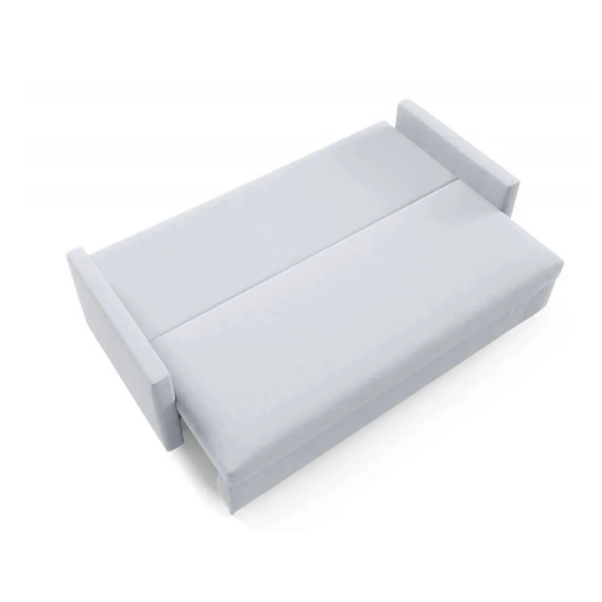 SCHLAFSOFA ARO, Sofa mit Schlaffunktion und Bettkasten, Klappsofa, Schlafcouch mit Füßen aus Naturholz, Veloursstoff, Couch in Frabe: Blau - Blau, Textil (217/100/87cm) - Sepro Meble