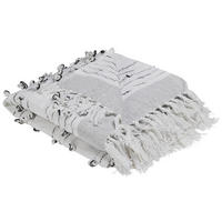 DECKE Hellgrau Yamalak 150/130 cm - Hellgrau, Textil (130/150cm) - Beliani