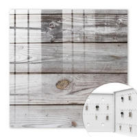 SCHLÜSSELBOX Weiß 30x30 cm – Türöffnung nach rechts - Holzstruktur - Grau, Metall (30/30/5cm) - TULUP