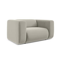 SESSEL Samt Stoff Creme - Perlmutt/Creme, Kunststoff/Textil (137/70/89cm) - Makamii