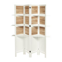 RAUMTEILER Cottage III 4-tlg. Holz, mit 3 Ablagen weiß - Weiß, Holz (142/170/22cm) - DESIGN DELIGHTS