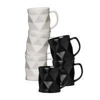 BECHER Tekia schwarz-weiß 400 ml 6er Set - Schwarz/Weiß, Keramik (0.4L) - Ritzenhoff Breker