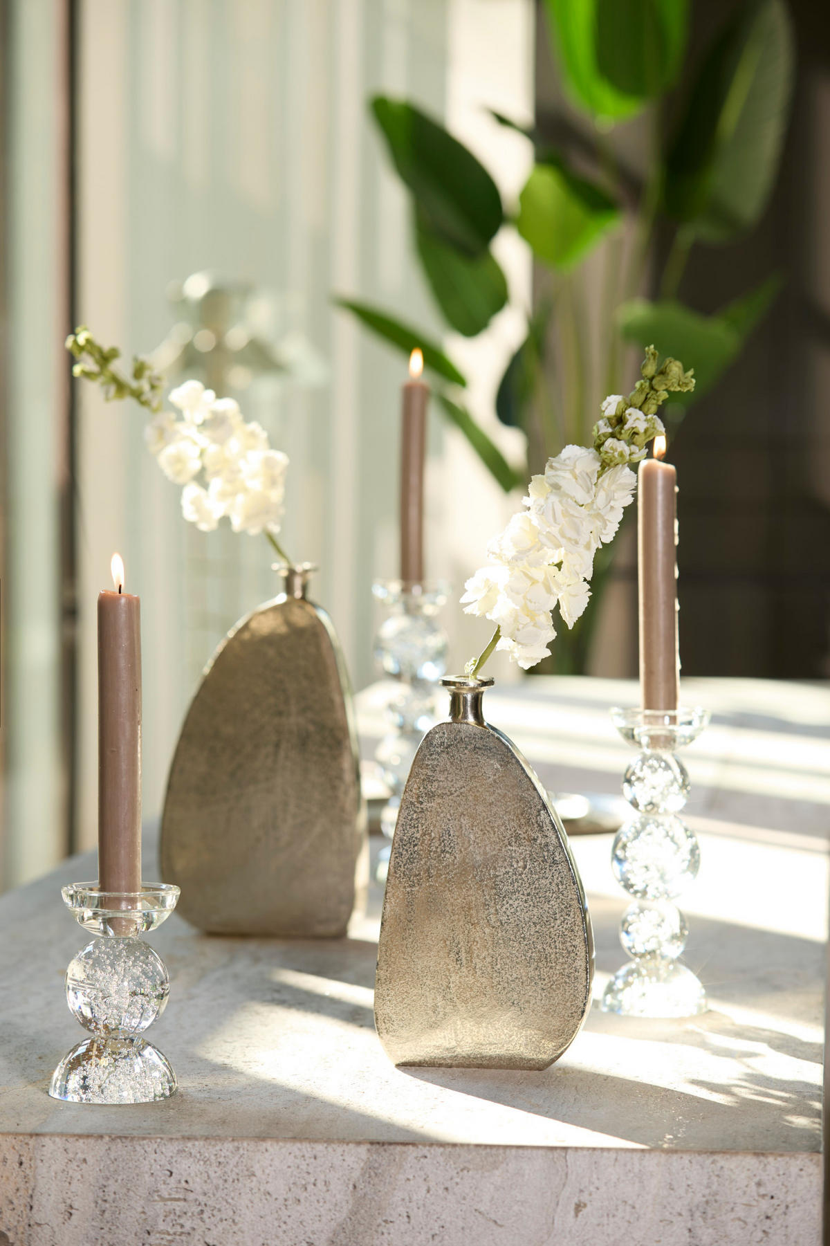 KERZENHALTER Itinga Hell Ø9,5/15,5 cm - Transparent, Glas (9.5/15.5/9.5cm) - Light & Living