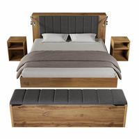 BETT 160/200 cm in Eiche mit klappbarem Kopfteil, Matratze & Stauraum - Eichefarben, Holzwerkstoff (160/200cm) - BEAOK