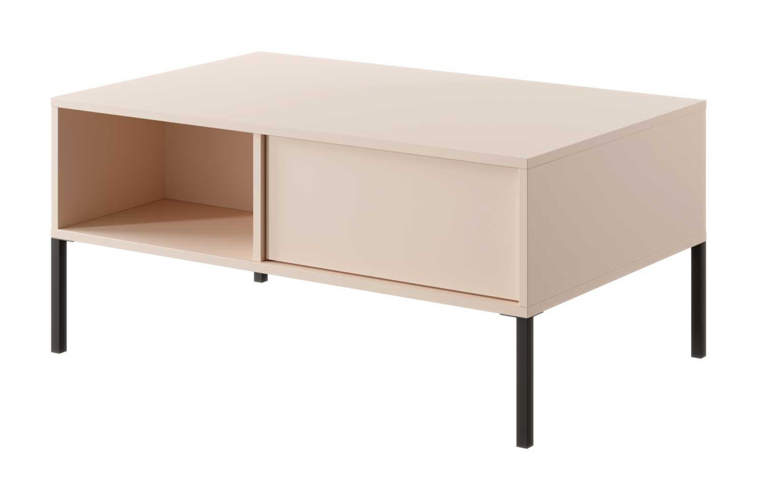 COUCHTISCH Dast beige 96 / 60 / 44cm - Beige/Schwarz, Holz/Holzwerkstoff (60/96/44cm) - Feldmann-Wohnen