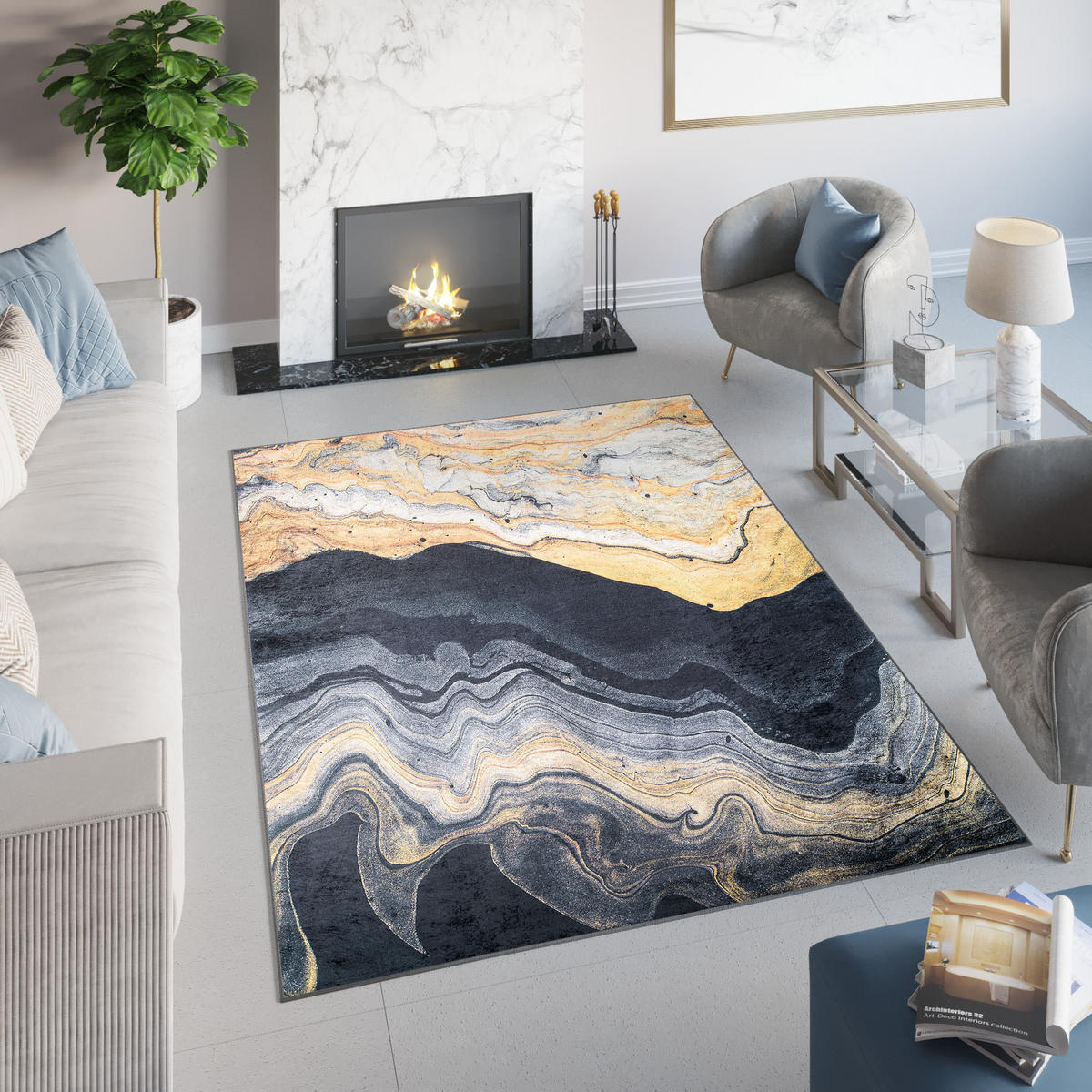 TEPPICH TOSCANA Anthrazit 120/170 cm - Anthrazit, Textil (120/170cm) - Tapiso