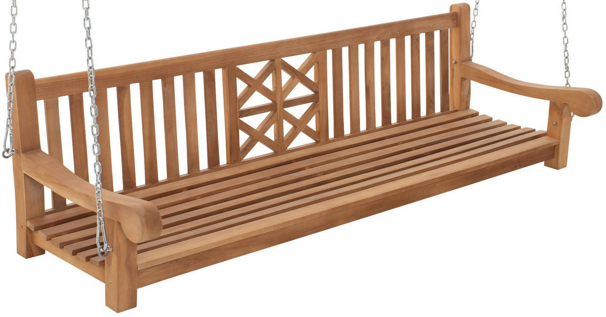 HÄNGEBANK 220/70/61 cm Holz Teak - Teakfarben, Holz (220/61/70cm) - CLP