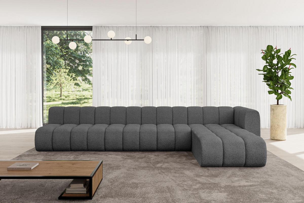 ECKSOFA modulares Sofa Darnel-L3 - 387x177x70 cm Grau - Grau, Holzwerkstoff/Textil (387/177cm) - ALTDECOR