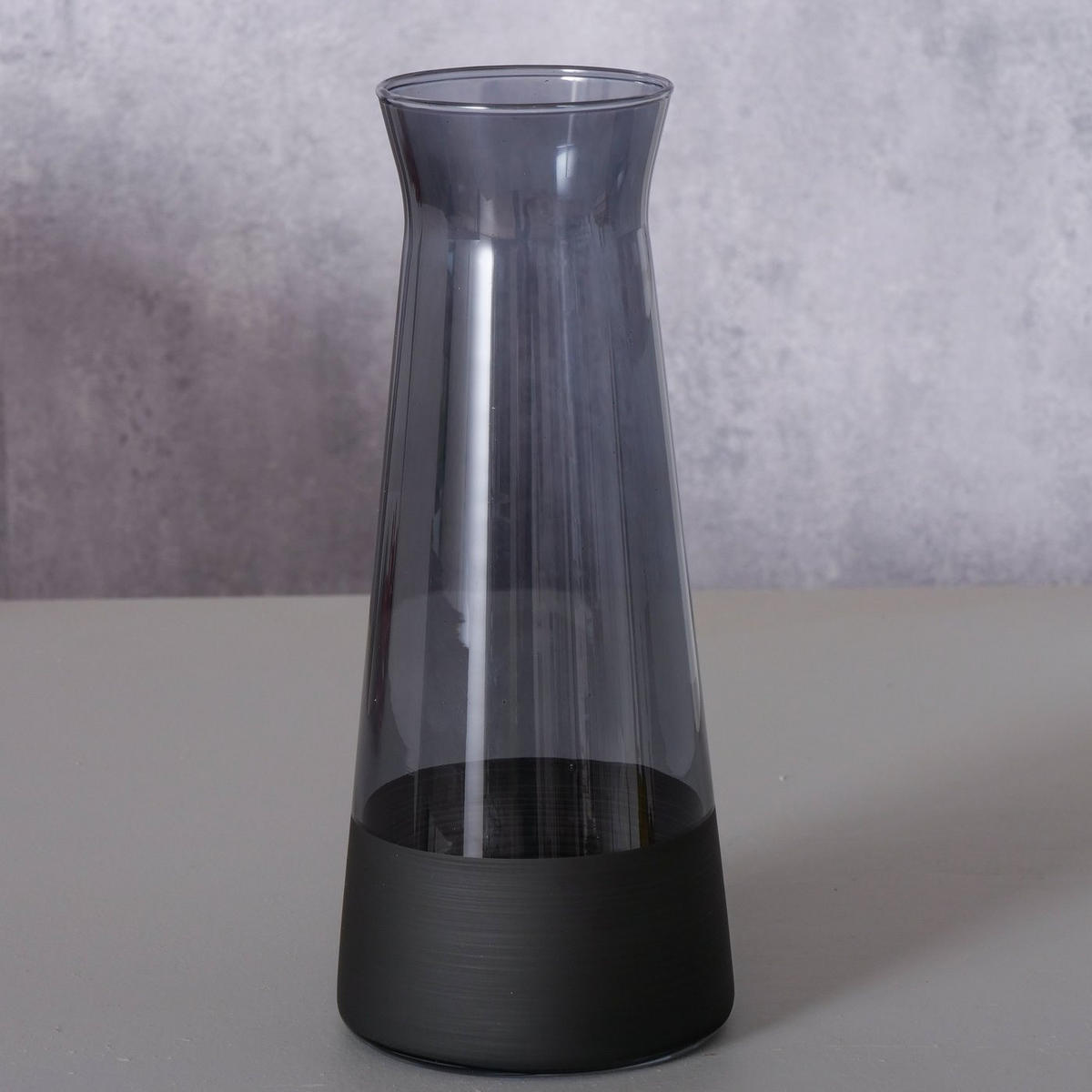 WASSERKARAFFE schwarzes Glas Woluna Schwarz 1,1 l 10,5/10,5/25 cm - Schwarz, Glas (10.5/10.5cm) - Boltze Home