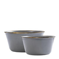 RÜHRSCHÜSSEL Emaille 2er Set Mixing Bowl slate grey - Grau, Metall (26/15cm) - BAREBONES