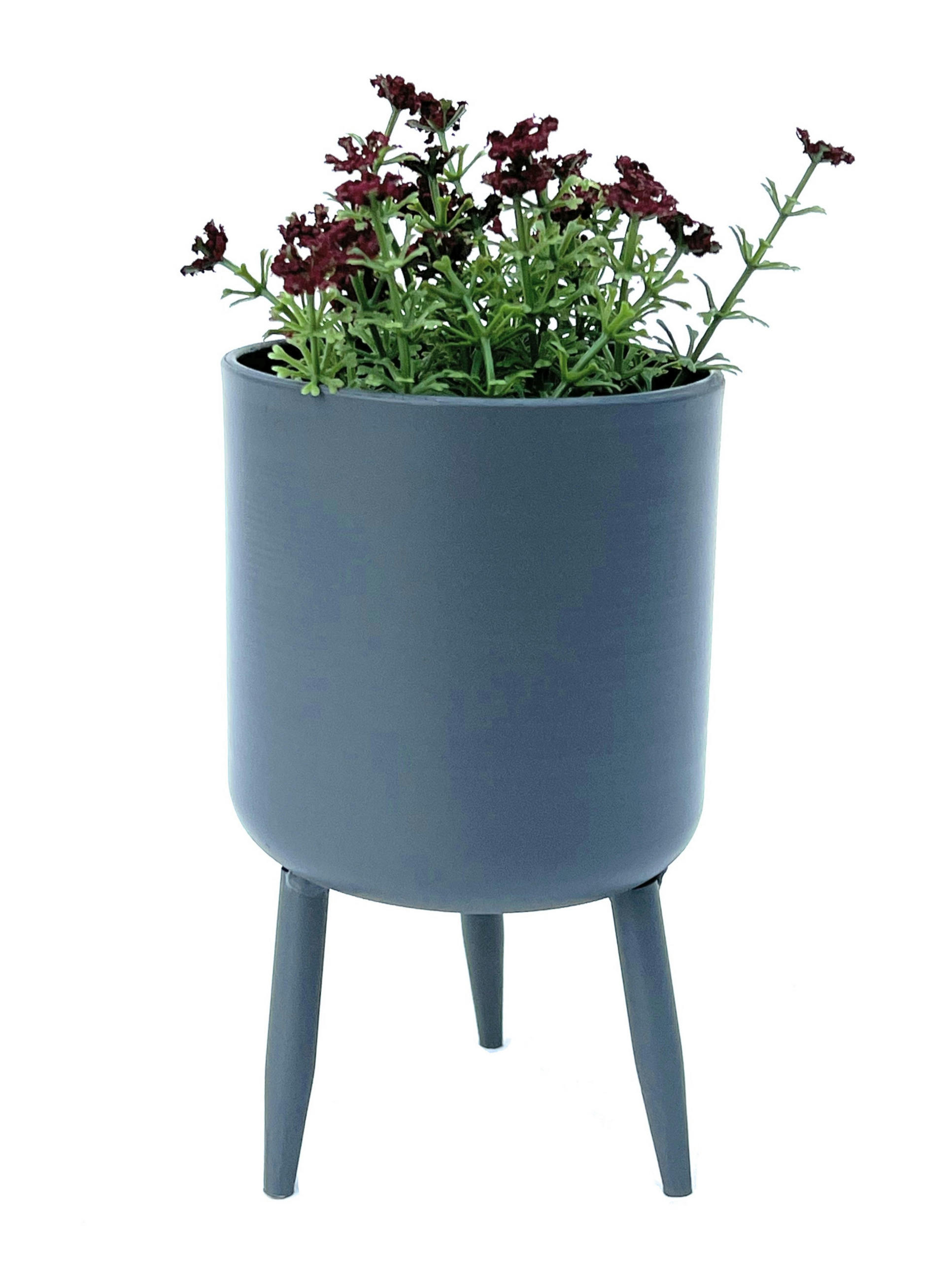BLUMENTOPF Metall Grau 17 cm 96260 S - Grau, Metall (10/17/10cm) - DanDiBo
