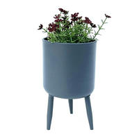BLUMENTOPF Metall Grau 17 cm 96260 S - Grau, Metall (10/17/10cm) - DanDiBo