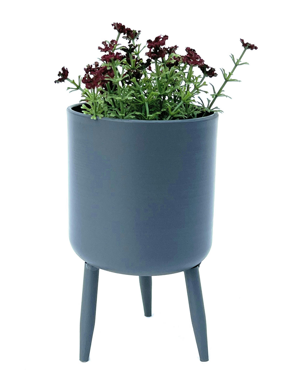 BLUMENTOPF Metall Grau 17 cm 96260 S - Grau, Metall (10/17/10cm) - DanDiBo