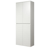GARDEROBENSCHRANK weiß 74 x 191 cm, Schuhschrank 4-türig - Schwarz/Weiß, Holzwerkstoff/Kunststoff (74/191/34cm) - Top.Furn