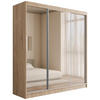 KLEIDERSCHRANK mit Spiegel V2-URBANO 215x200 cm Sonoma - Sonoma Eiche, Holzwerkstoff (200/215/61cm) - ALTDECOR