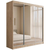 KLEIDERSCHRANK mit Spiegel V2-URBANO 215x200 cm Sonoma - Sonoma Eiche, Holzwerkstoff (200/215/61cm) - ALTDECOR