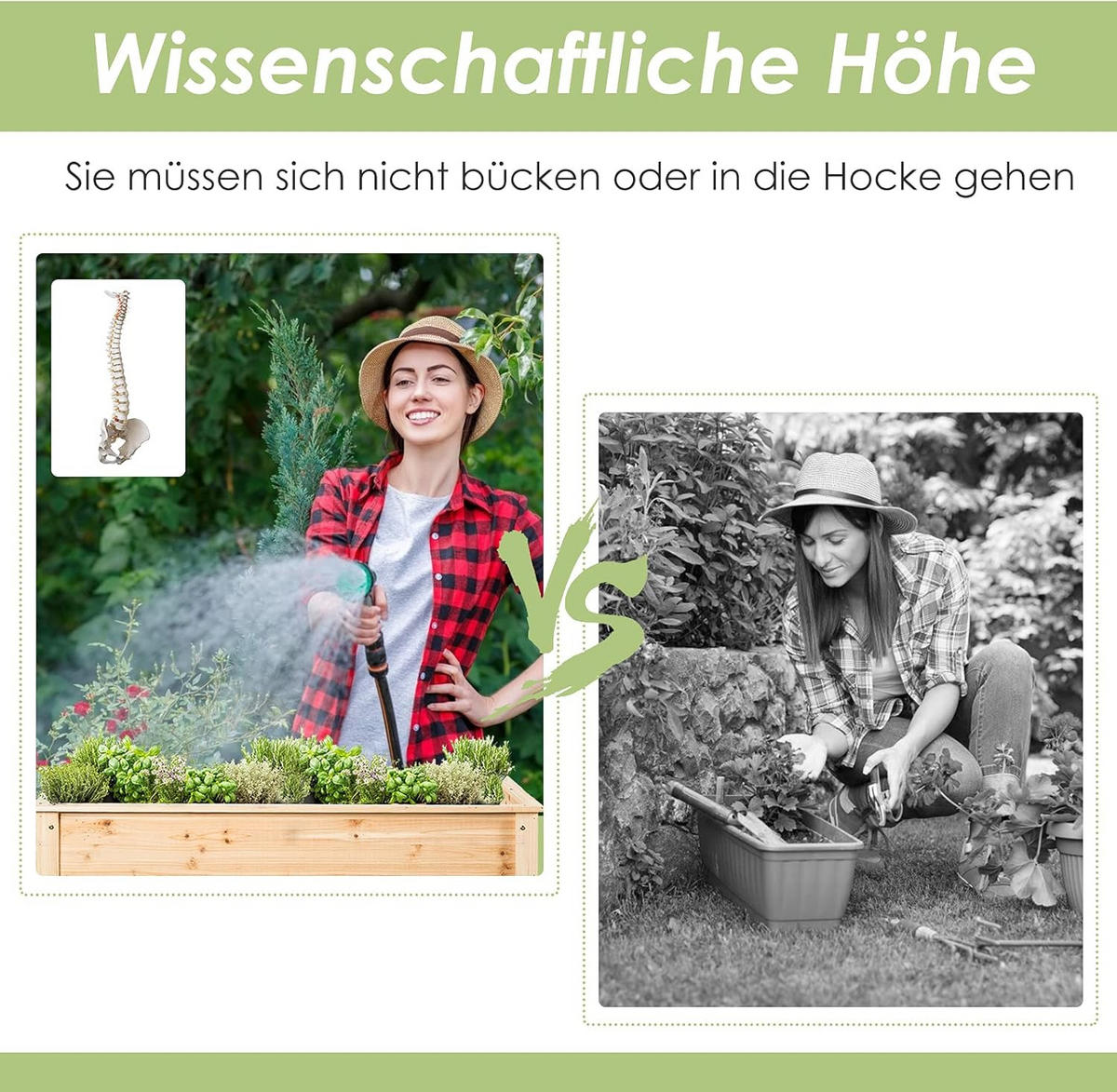 HOCHBEET Pflanzkübel Pflanzkasten Holz - Apfelbaumfarben, Holz (41/81/92cm) - COSTWAY