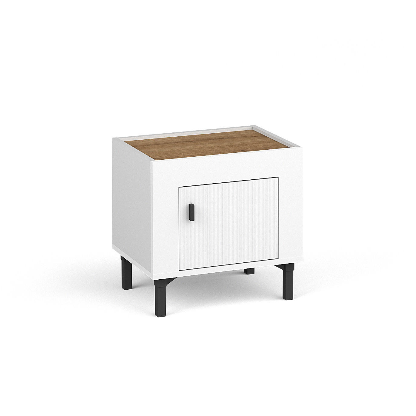 NACHTTISCH Monta mit 1 Tür , Weiß - Weiß, Holzwerkstoff (48/47/36cm) - Beautysofa