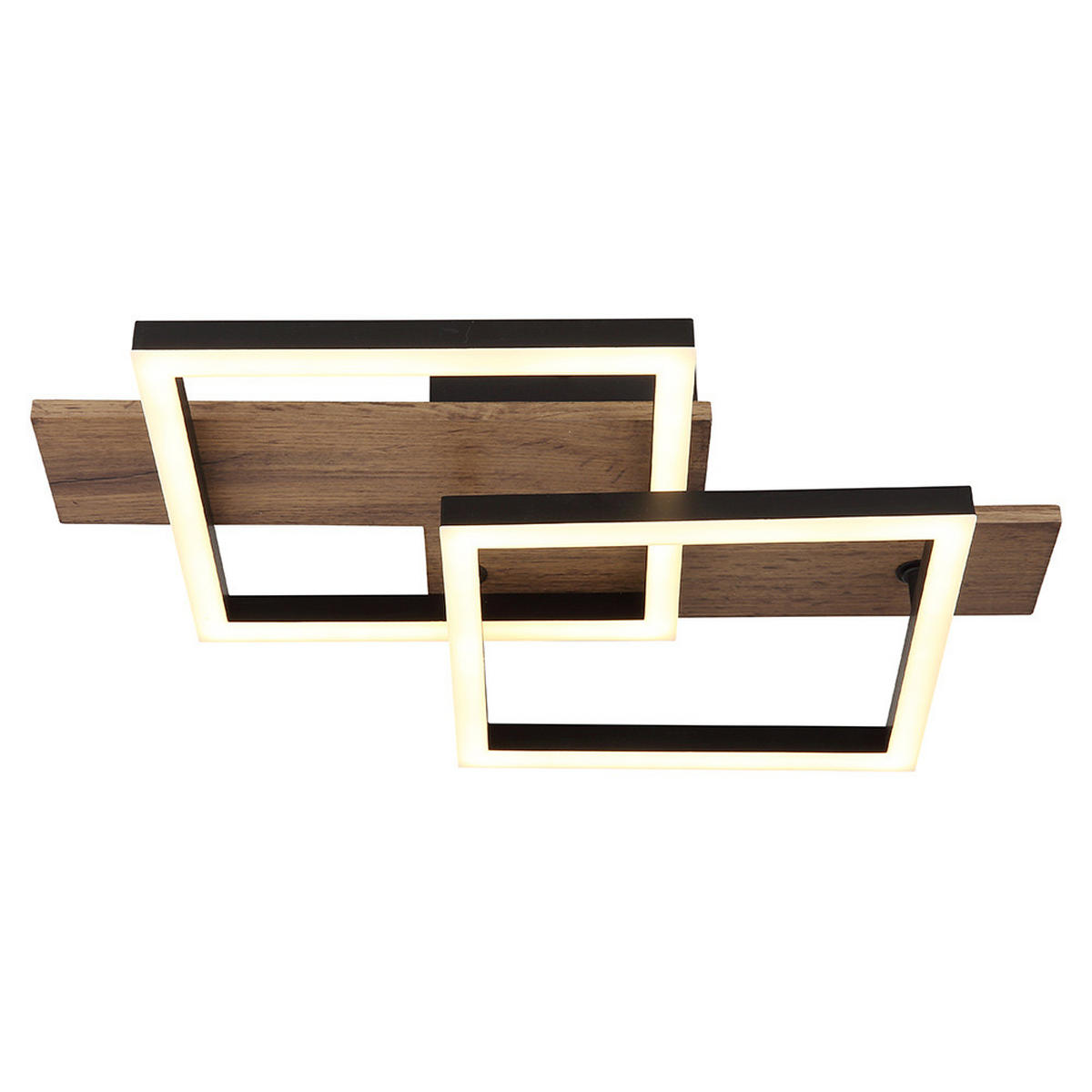 LED DECKENLEUCHTE Holzoptik Weiß - Weiß, Metall (44/33/8.5cm) - Globo Lighting