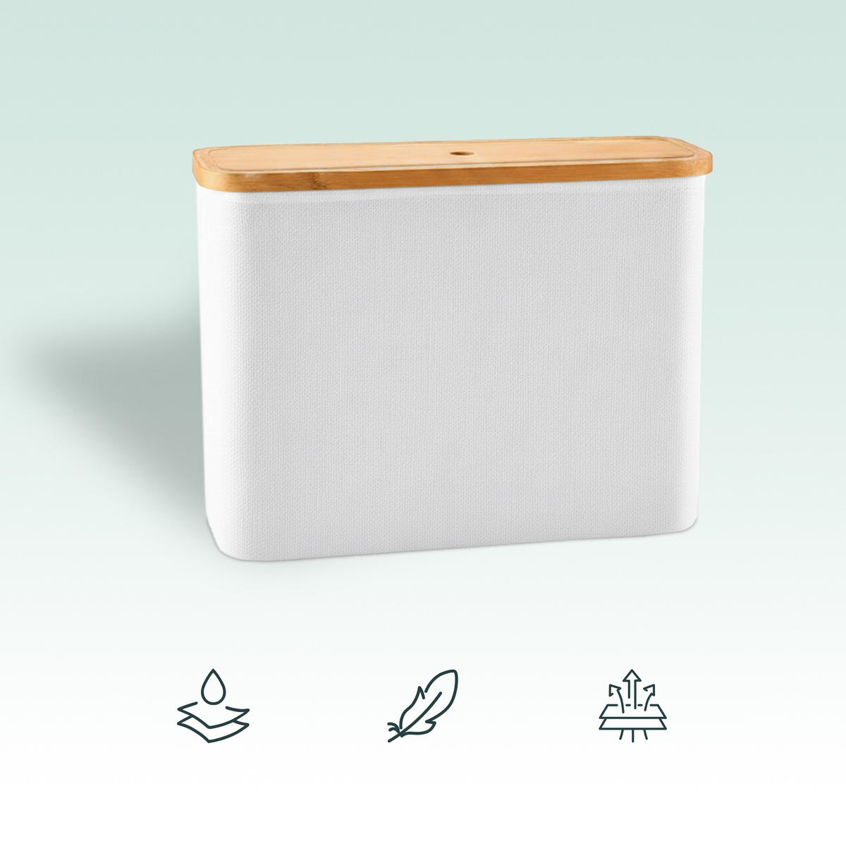 TOILETTENPAPIER-AUFBEWAHRUNG - Weiß, Holz/Textil (45/34.5/15cm) - Relaxdays