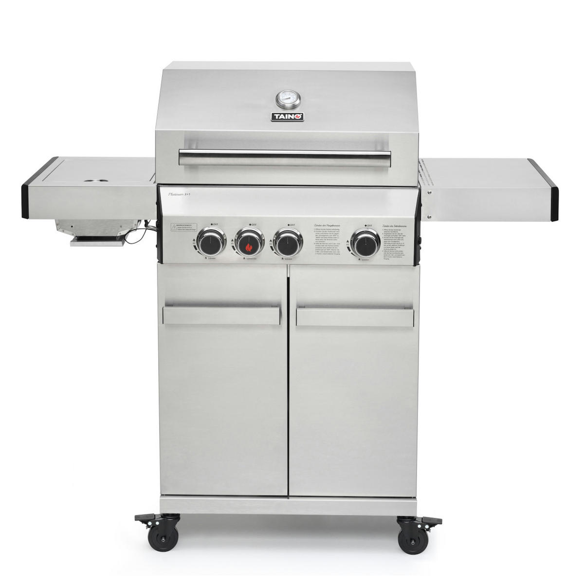 GASGRILL PLATINUM 3+1 - Silberfarben, Metall (129/117/54cm) - TAINO