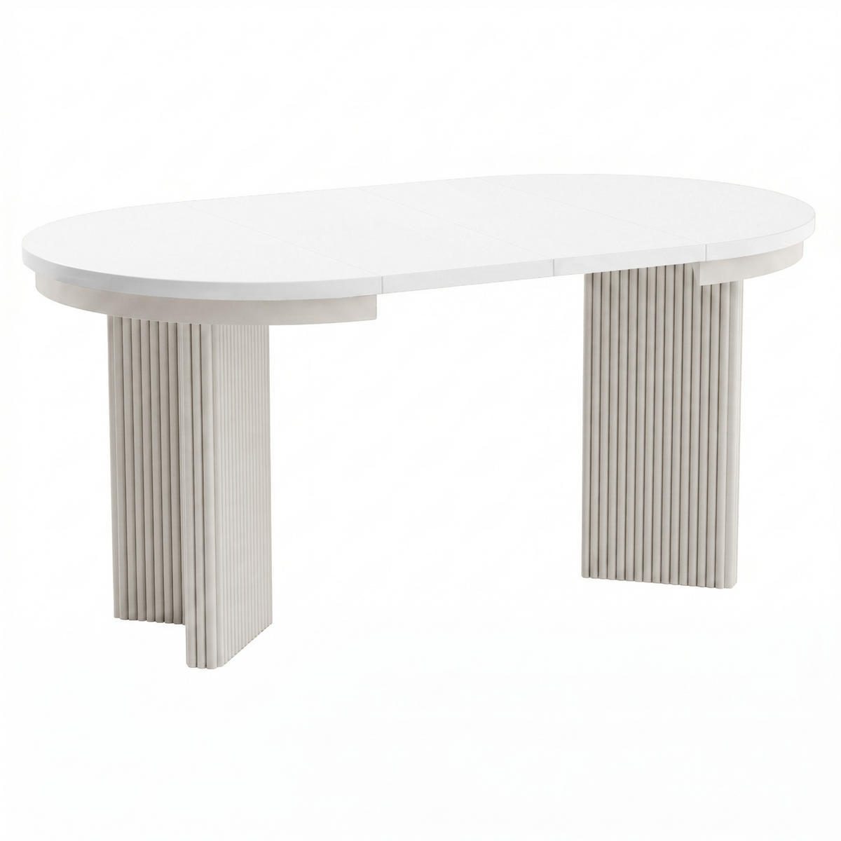 ESSTISCH Prestige runder Design-Tisch, ausziehbar Ø 120–200 cm, Weiß+Kaschmir-Beine - Kaschmir/Weiß, Metall (120/120/77cm) - Beautysofa