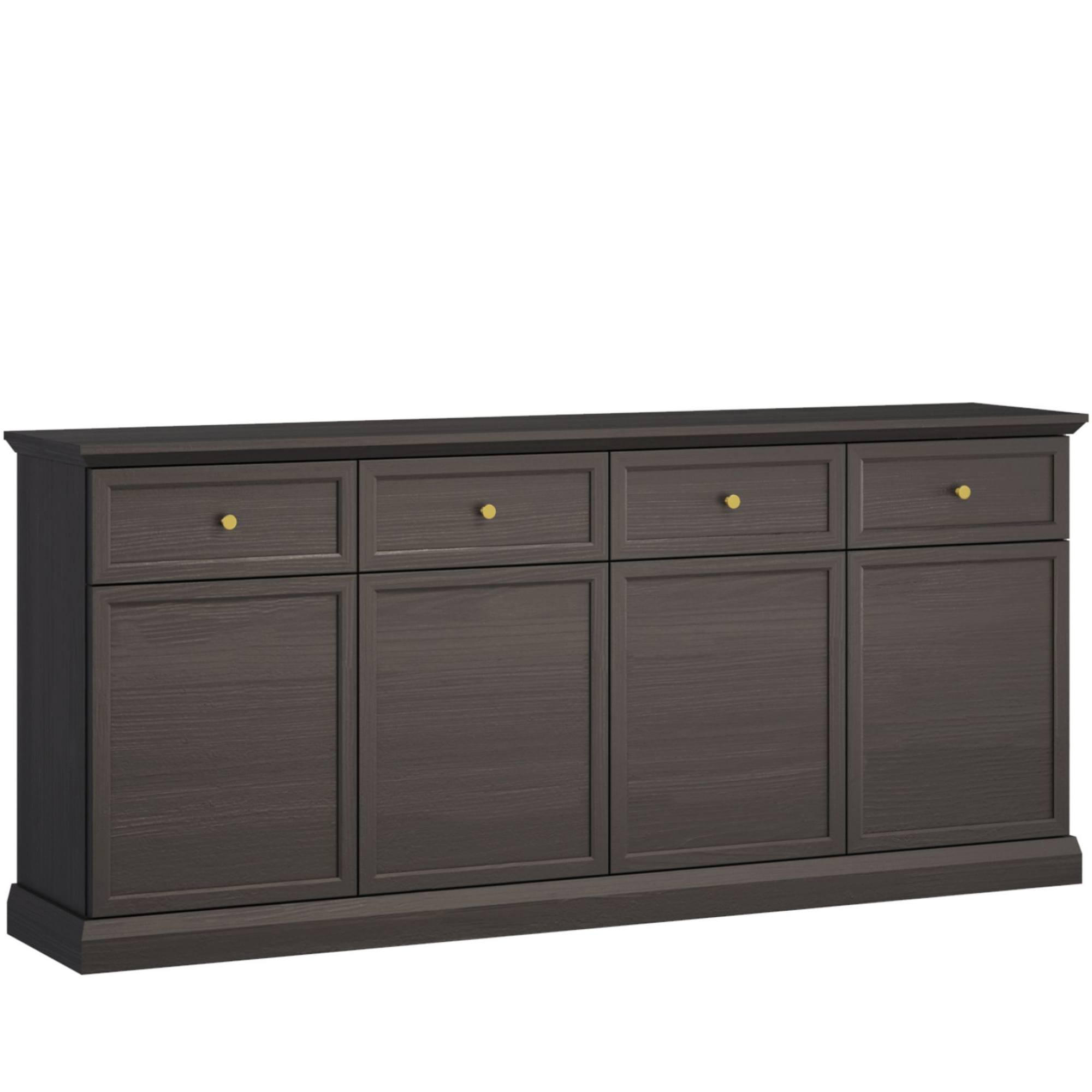 KOMMODE KATRIA, Schwarz - Schwarz, Holzwerkstoff (193/86/40cm) - KONSIMO®