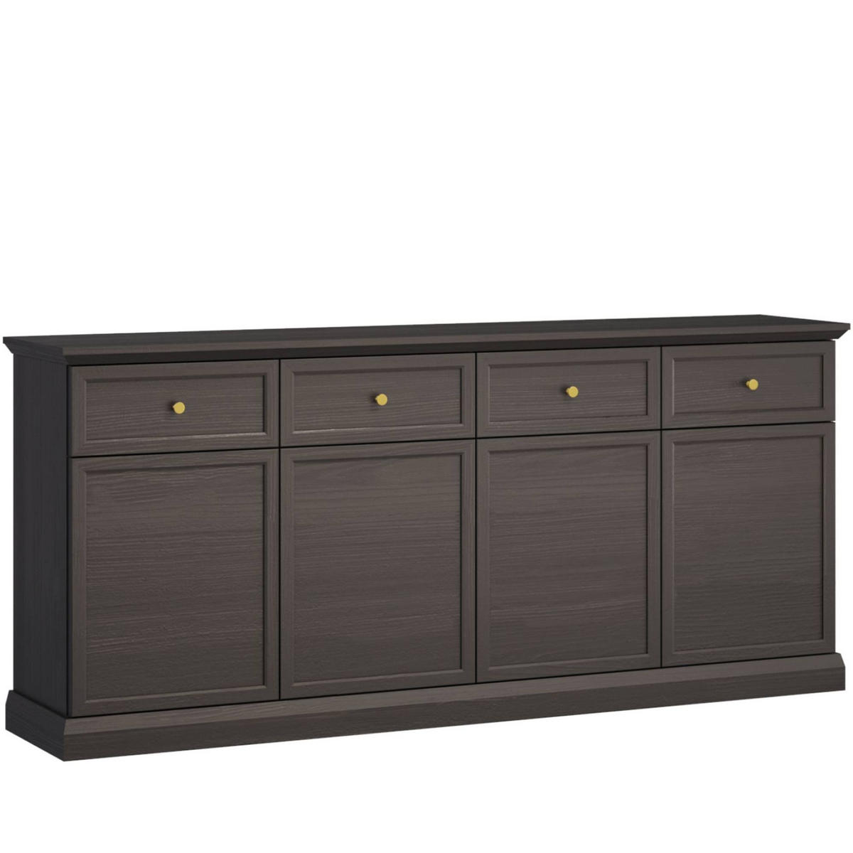 KOMMODE KATRIA, Schwarz - Schwarz, Holzwerkstoff (193/86/40cm) - KONSIMO®