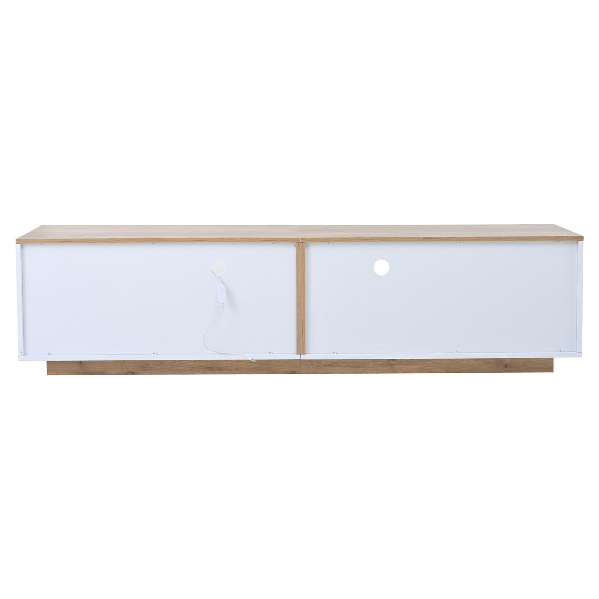 LOWBOARD DE-40365 2 Schubladen mit LED und Hochglanz Weiß - Weiß, Holzwerkstoff (180/46/40cm) - ComfortXL