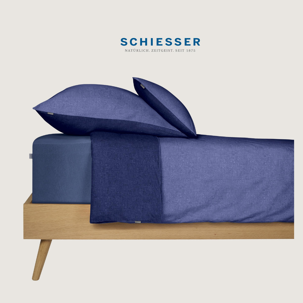 BETTWÄSCHESET Doubleface - Feinbiber - 2-teilig - 135 x 200 cm - Blau - Blau, Textil (135/200cm) - SCHIESSER