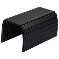 ARMLEHNEN-SOFATABLETT mit rutschfester Silikonablage, Bambus, schwarz - Schwarz, Naturmaterialien (47/1/34cm) - eluno