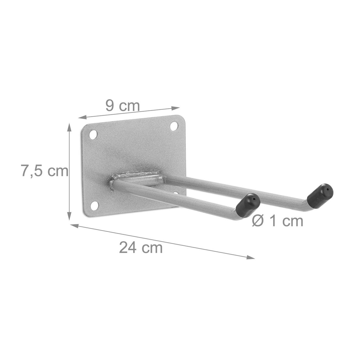 WANDHAKEN - Silberfarben, Kunststoff/Metall (9/7.5/24cm) - Relaxdays