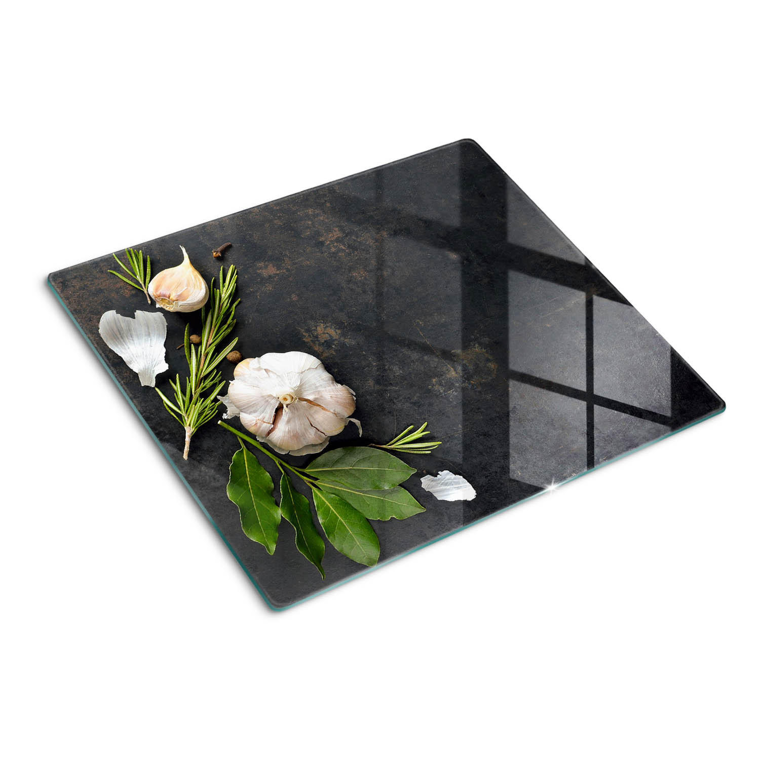 GLASPLATTE 60x52 cm Knoblauch - Weiß, Glas (60/0.4/52cm) - TULUP