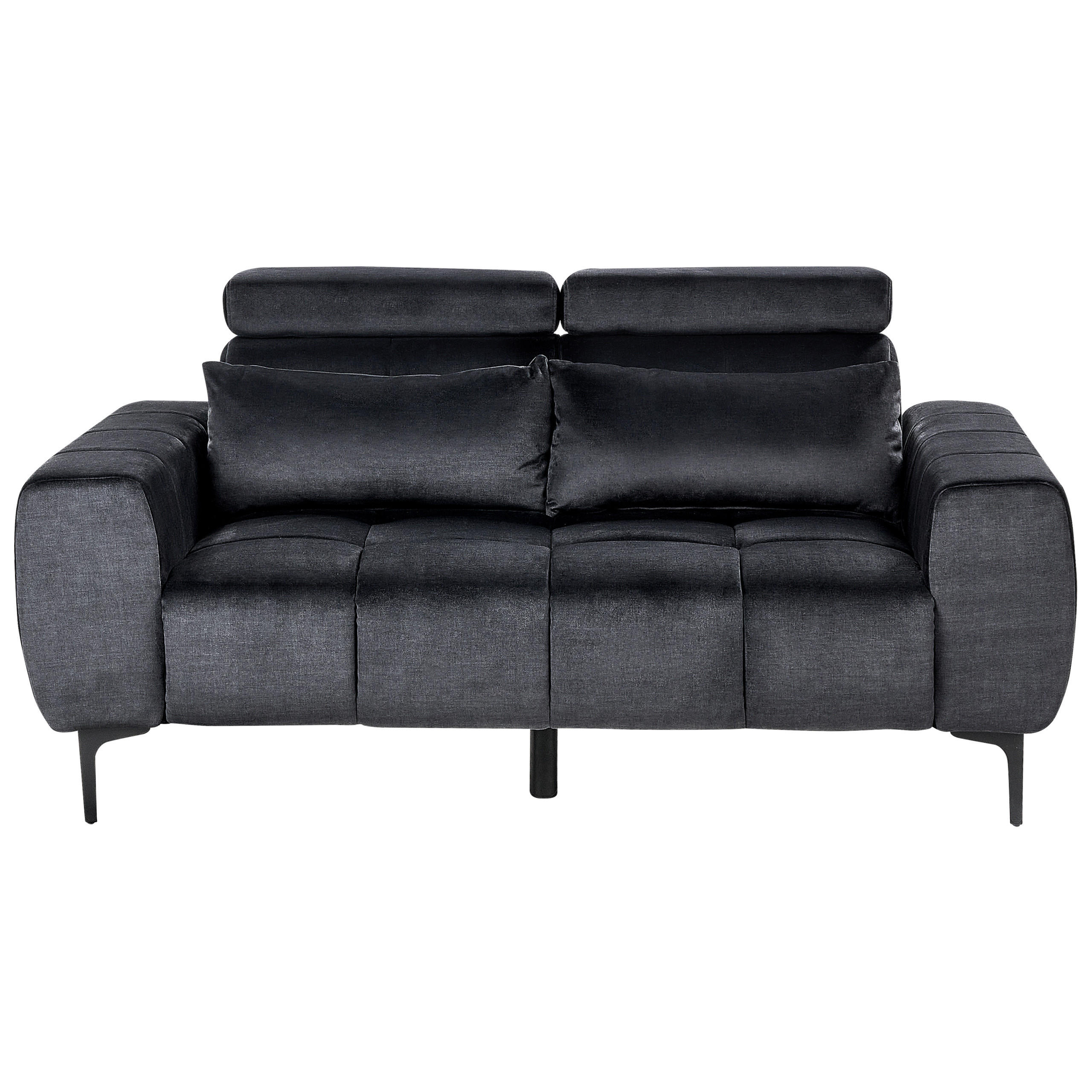 2-SITZER-SOFA Samtstoff schwarz Vegamo - Schwarz, Textil (176/97/110cm) - Beliani