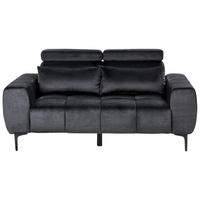 2-SITZER-SOFA Samtstoff schwarz Vegamo - Schwarz, Textil (176/97/110cm) - Beliani