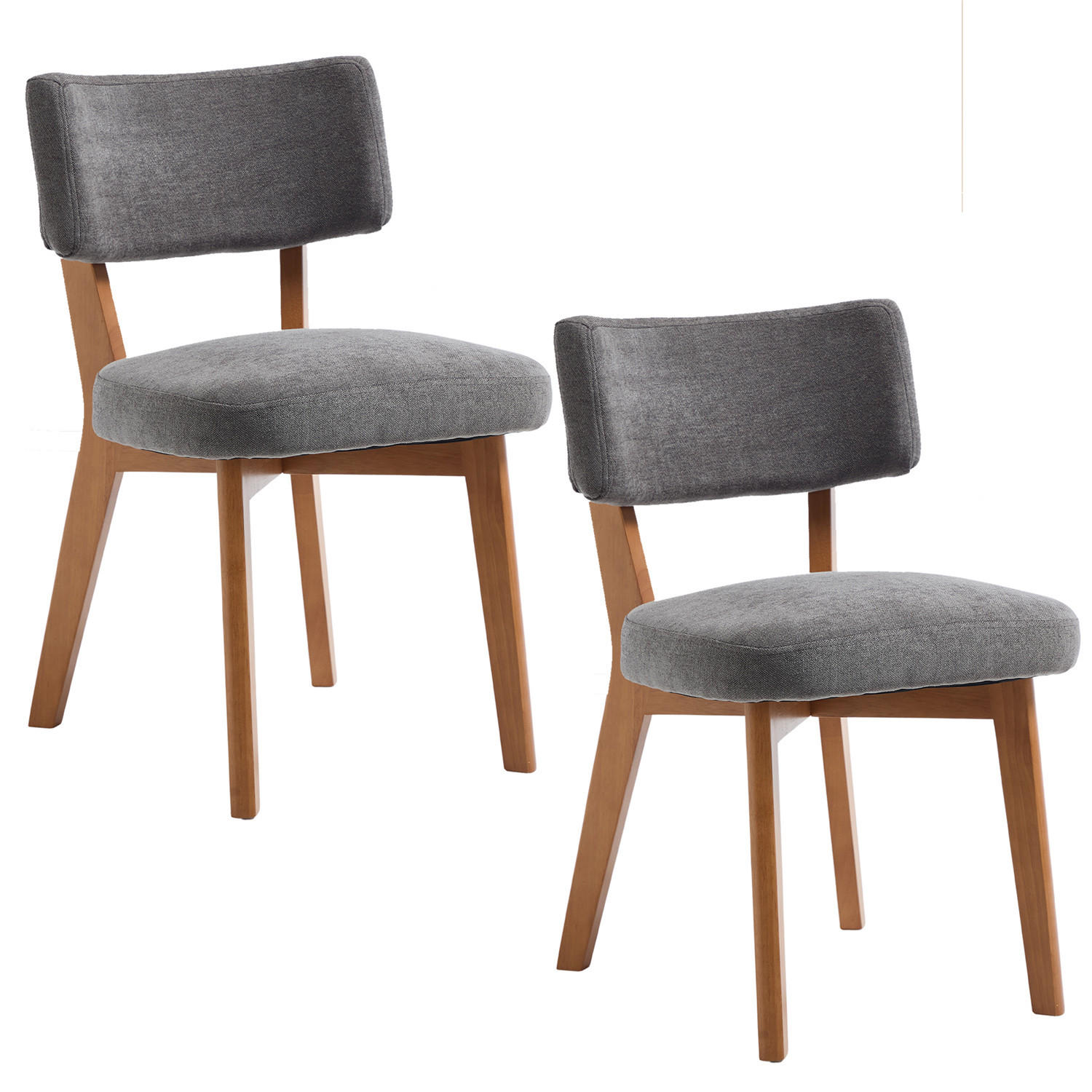 ESSZIMMERSTUHL 2er Set Stoffstuhl mit Holzgestell grau - Grau, Holz (47/77/54.5cm) - Kaket
