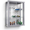 HÄNGEVITRINE 25/60/80 cm mit 2 höhenverstellbaren Glasböden - Transparent/Silberfarben, Glas/Holzwerkstoff (60/80/25cm) - K-Möbel