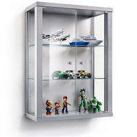 HÄNGEVITRINE 25/60/80 cm mit 2 höhenverstellbaren Glasböden - Transparent/Silberfarben, Glas/Holzwerkstoff (60/80/25cm) - K-Möbel
