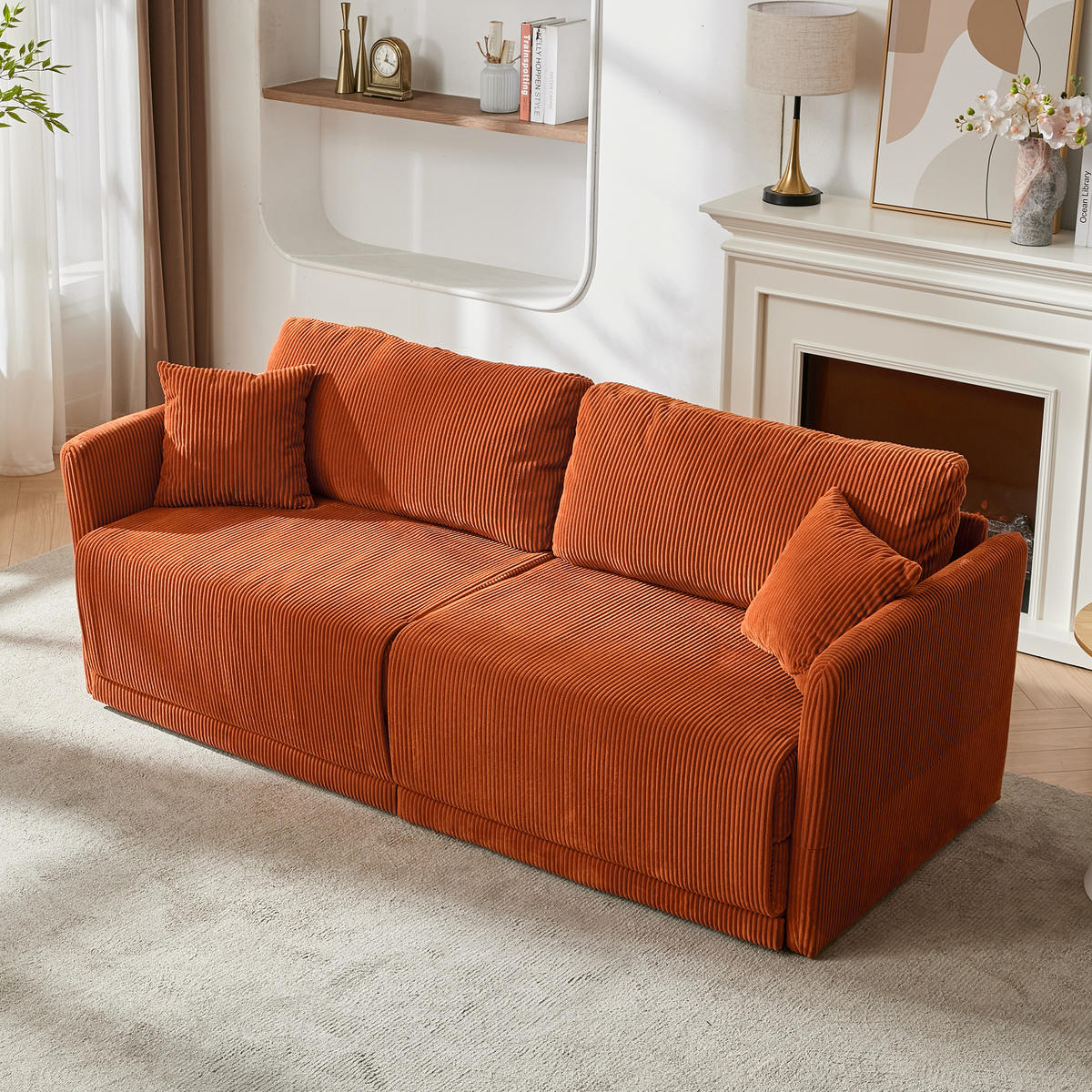 SCHLAFSOFA DE-35218 multifunktional umwandelbar Orange - Orange, Textil (88/84/182cm) - ComfortXL