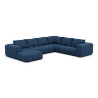 WOHNLANDSCHAFT Casaluna U-Form Dunkelblau Strukturstoff - Dunkelblau, Kunststoff (338/88/267cm)