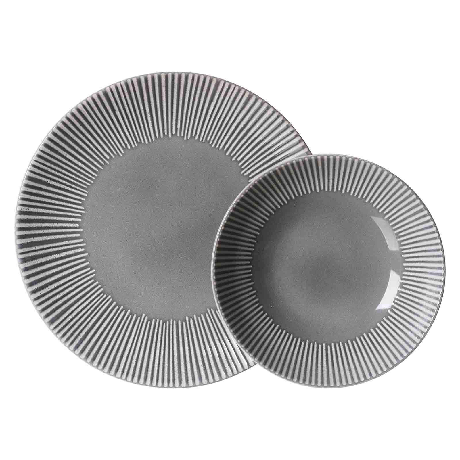 TAFELSERVICE Banda Grau 12er Set - Grau, Keramik (1/1/1cm) - Ritzenhoff Breker