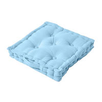 SITZKISSEN hellblau 40/40/8 cm – Bodenkissen unifarben - Hellblau, Textil (40/40/8cm) - Homescapes