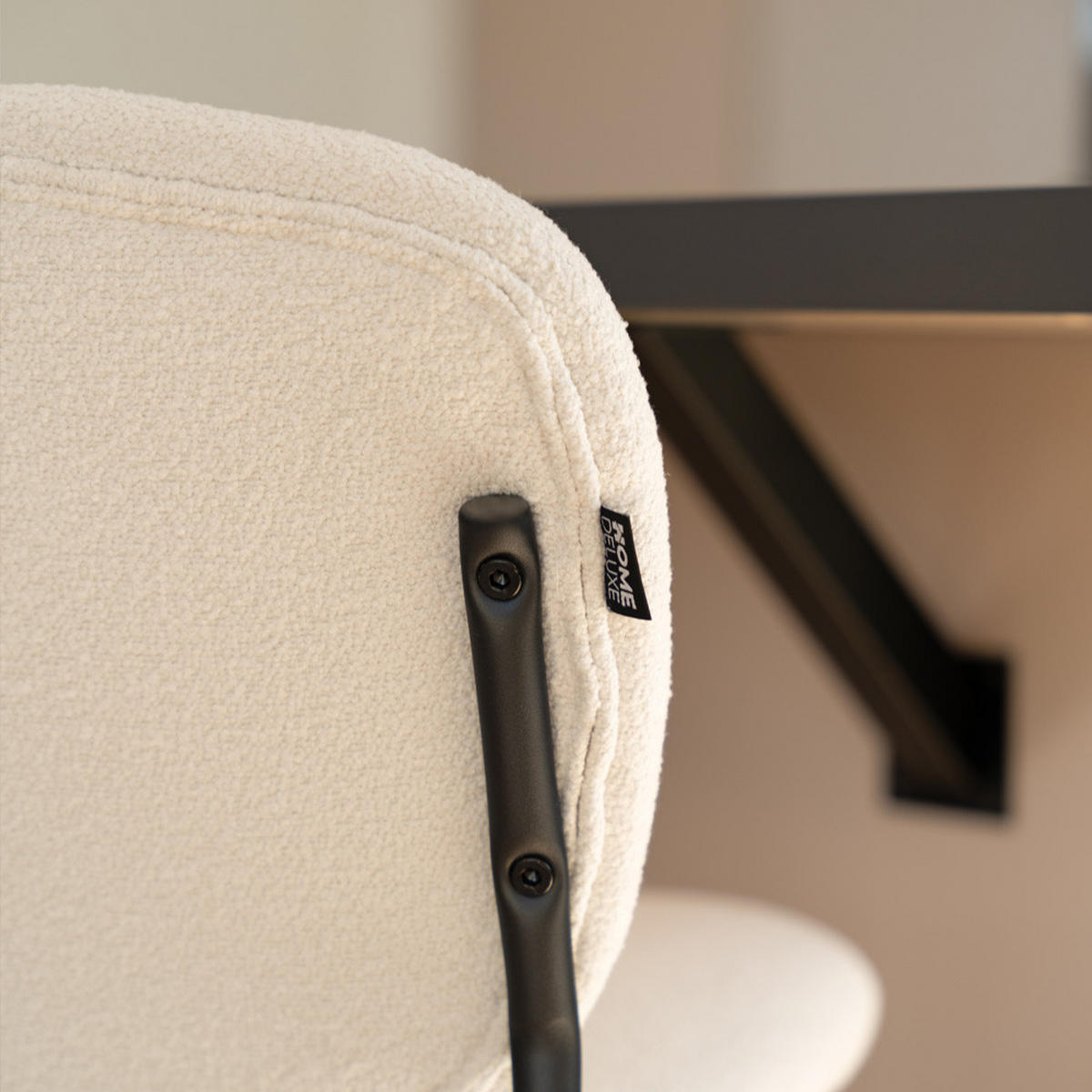 BARHOCKER CELDA - Menge: 4, Farbe: Bouclé Weiß - Weiß, Kunststoff (44/93/52cm) - Home Deluxe