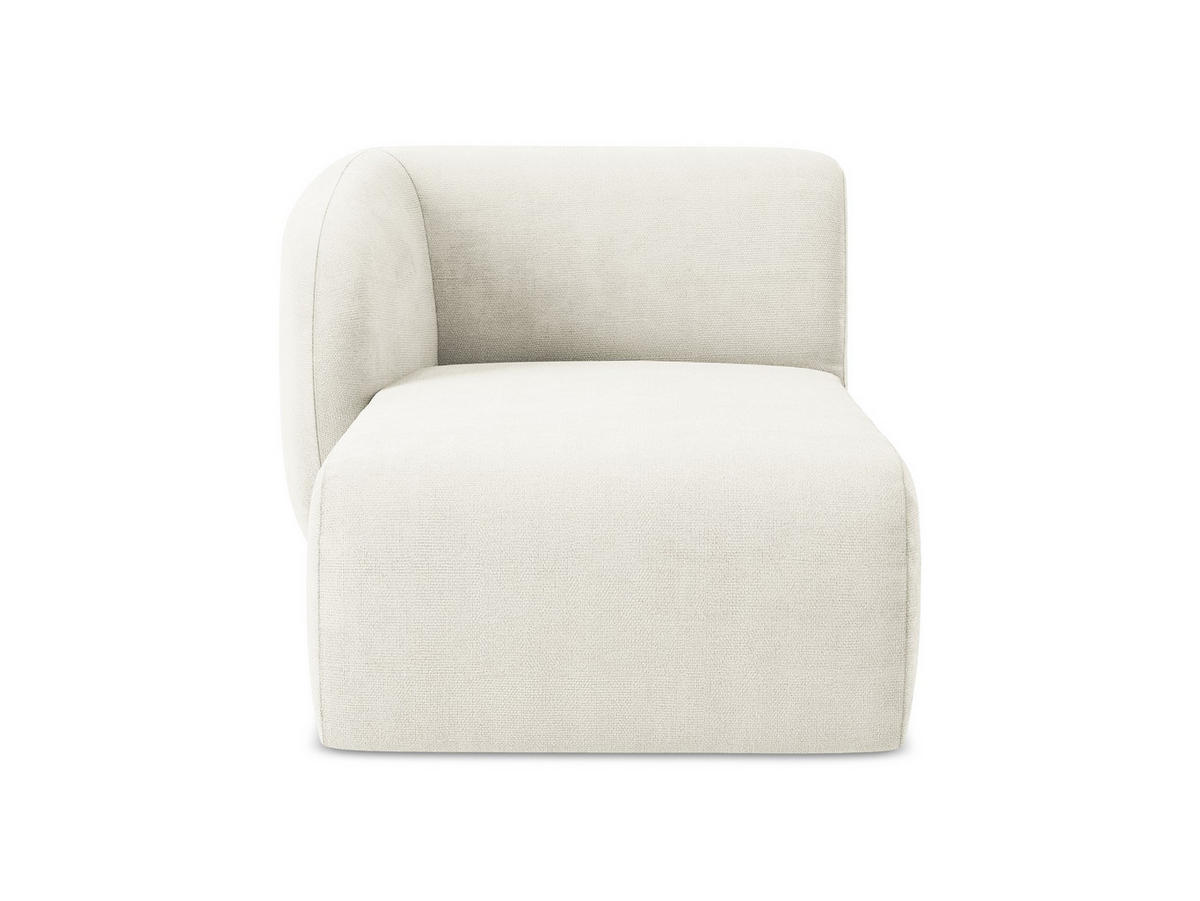 SOFAELEMENT Links Chenille Stoff Weiß - Schwarz/Weiß, Holzwerkstoff/Kunststoff (91/75/166cm) - Makamii