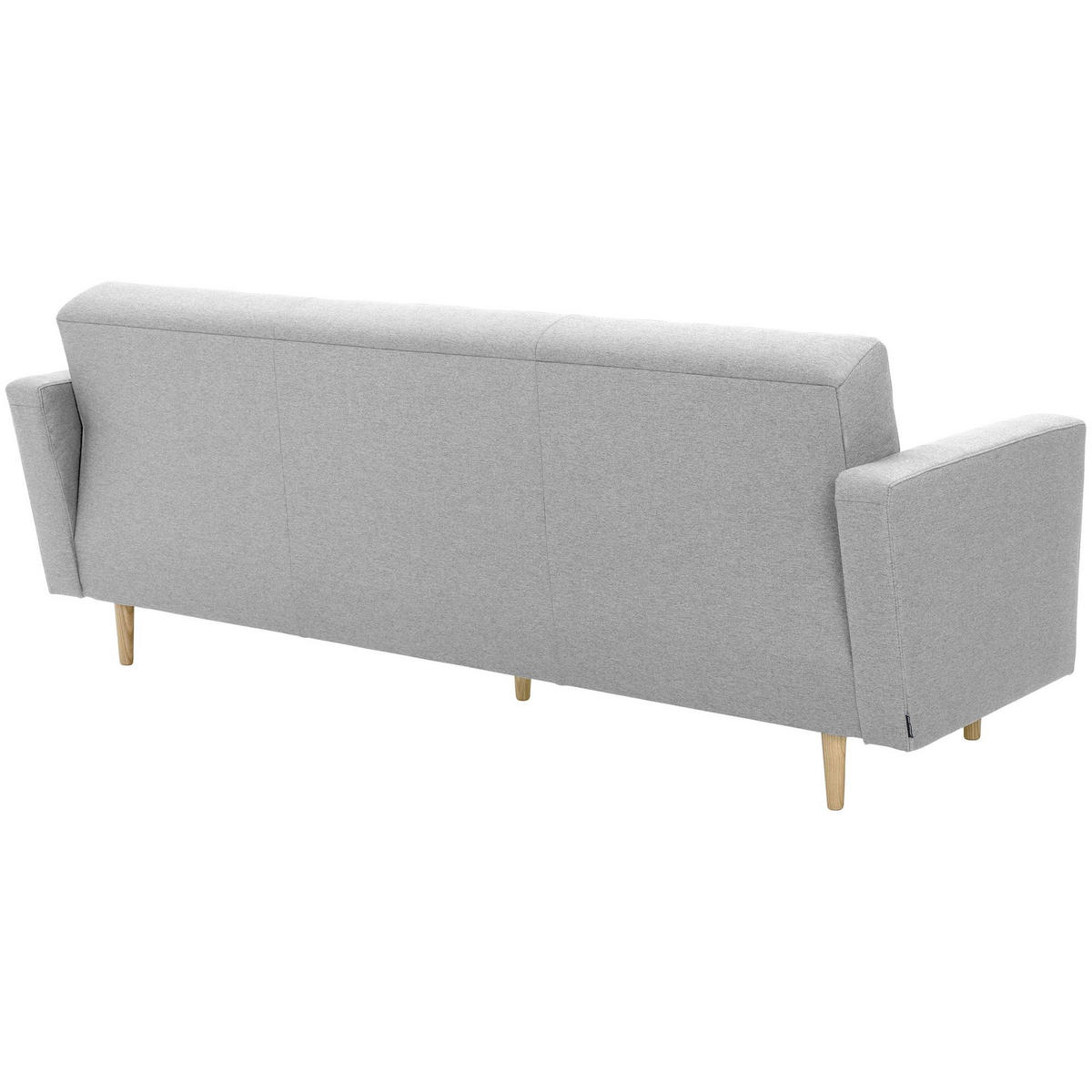 SOFA 3-Sitzer mit Bettfunktion Kazia Flachgewebe hellgrau - Hellgrau, Kunststoff (83/81/224cm) - 58aufmkessel
