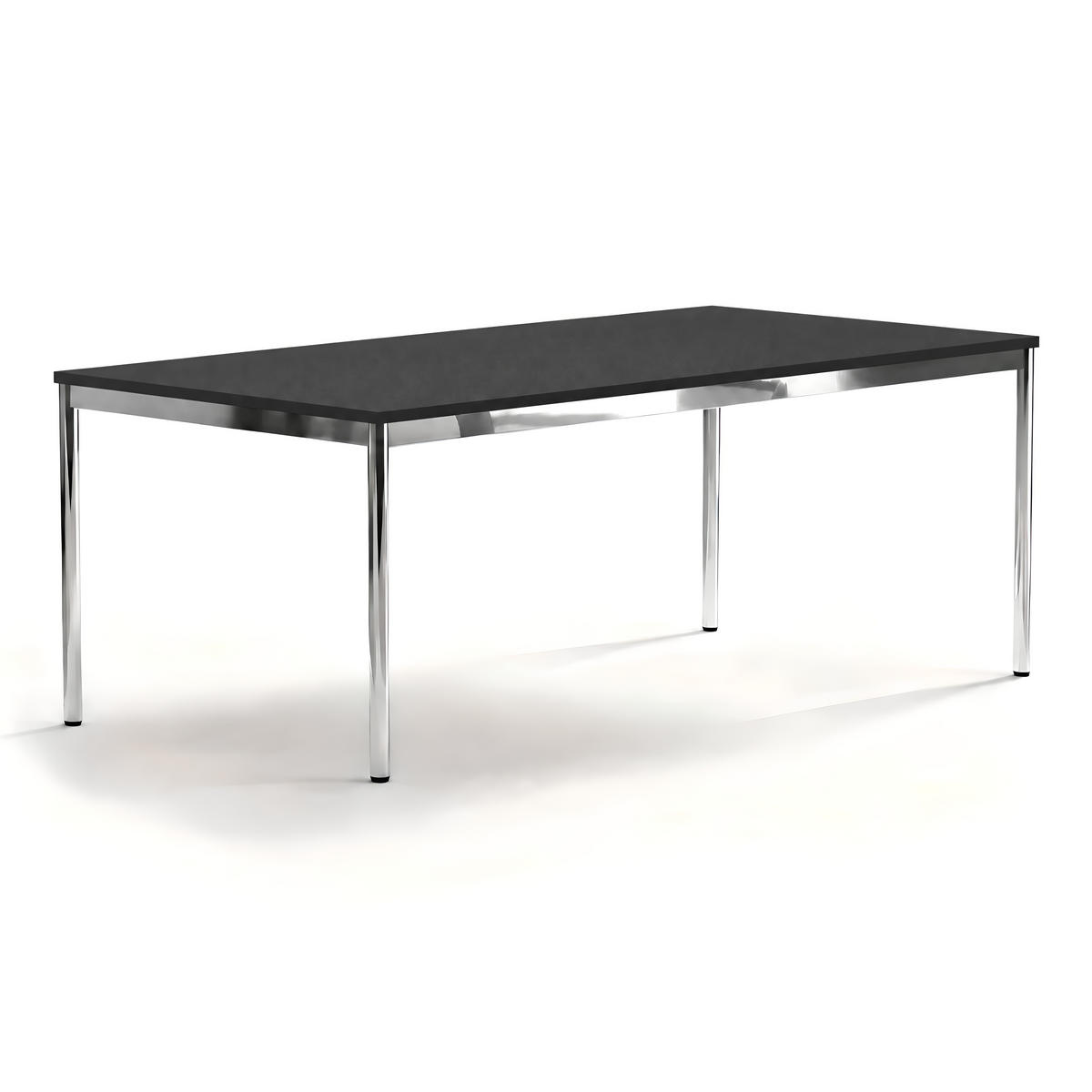 SCHREIBTISCH VST1 180 x 70 cm Schwarz – höhenverstellbar - Chromfarben/Schwarz, Holzwerkstoff (180/70/75.5cm) - Versee