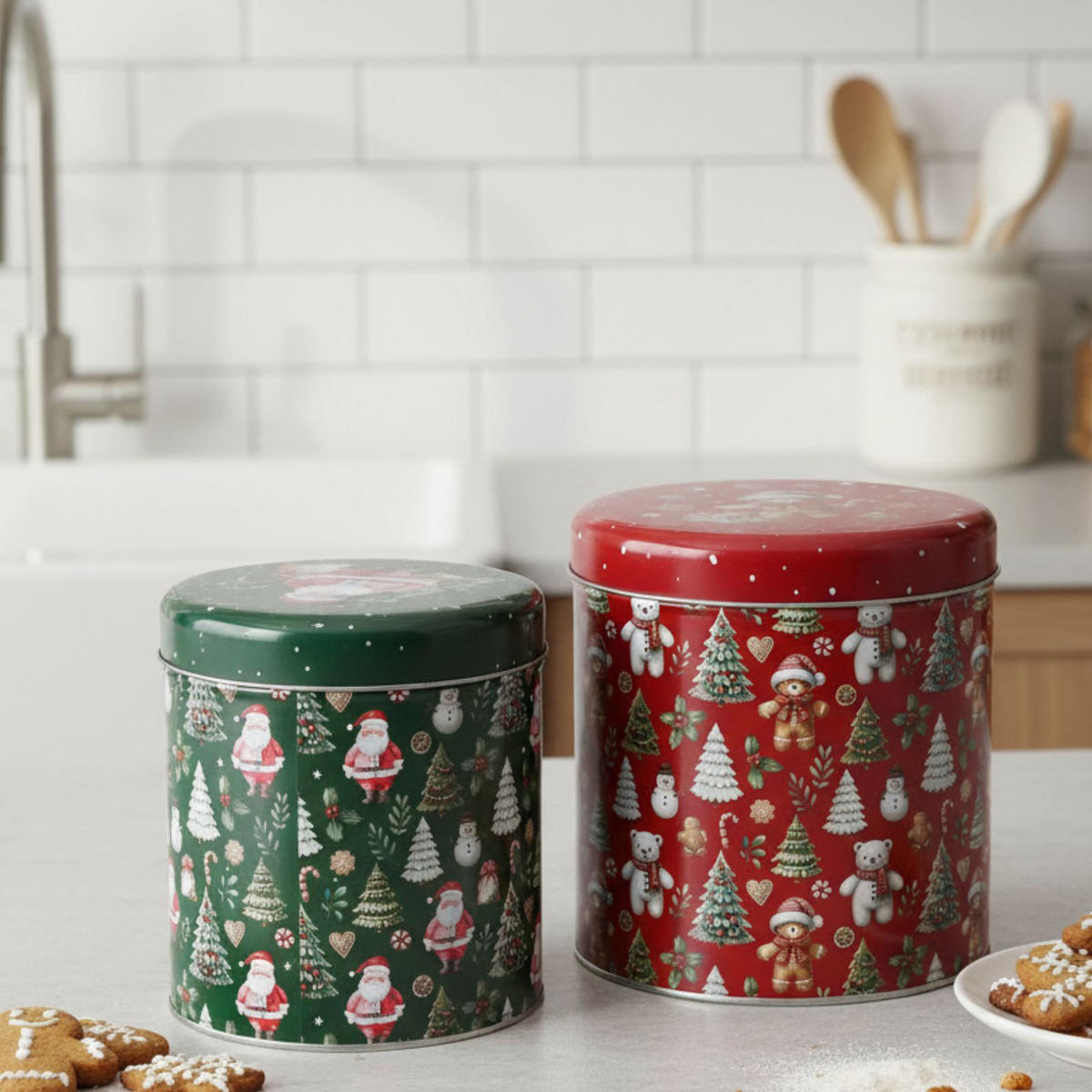 METALLBEHÄLTER 2er-Set - Rot, Metall (20/20/20cm) - Home Styling Collection