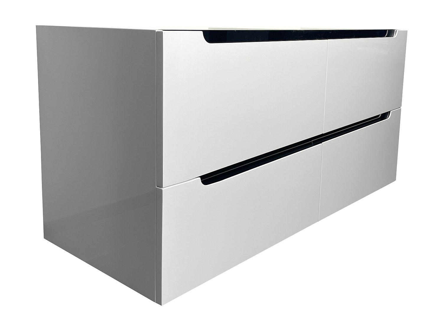 WASCHBECKENUNTERSCHRANK hängend - Weiß - B120 x H57 cm - SELITA - Weiß, Holz (120/57/46cm) - Vente-Unique