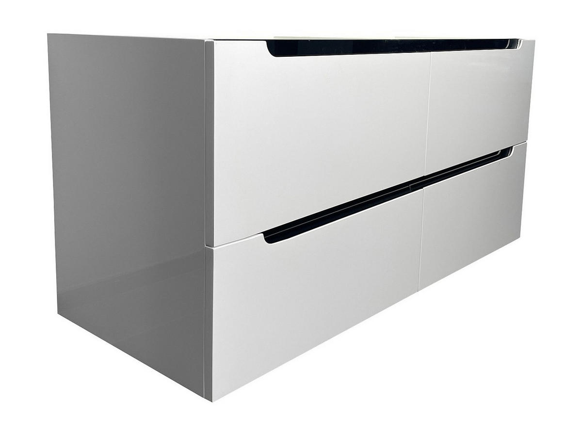 WASCHBECKENUNTERSCHRANK hängend - Weiß - B120 x H57 cm - SELITA - Weiß, Holz (120/57/46cm) - Vente-Unique