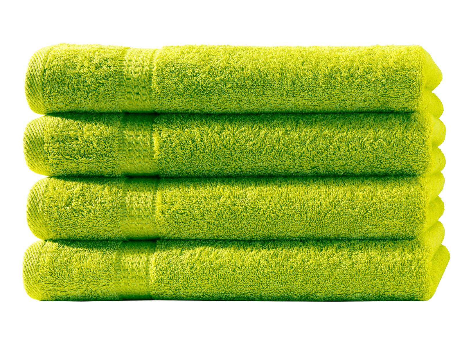 DUSCHTUCH 70x140 cm Frottier Handtücher im 4er Set aus 100% Baumwolle, Grün 500g/m2 - Grün, Textil (70/140cm) - Carpe Sonno